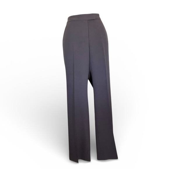 Anne Klein Pants - ANNE KLEIN taupe trousers, flat front, high waist, wide leg, side pockets. 6